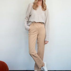 Ankle-Length Straight Pants in Camel